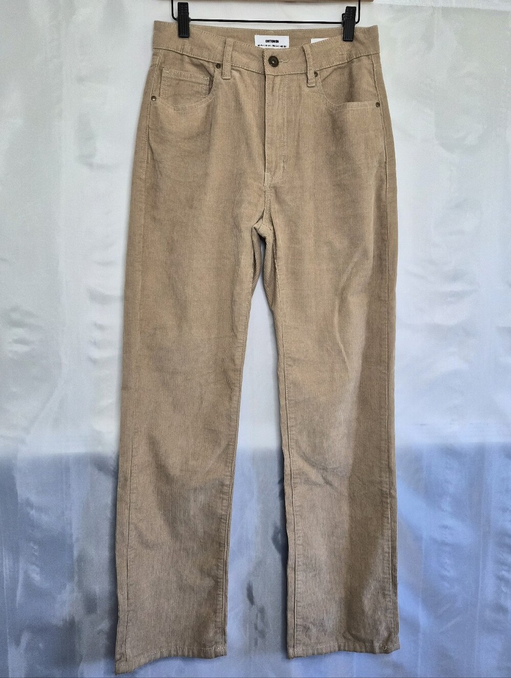 Cotton On Cord Straight Jeans Women’s Size 6 Tan Beige Corduroy High Rise Pants - Picture 3 of 16